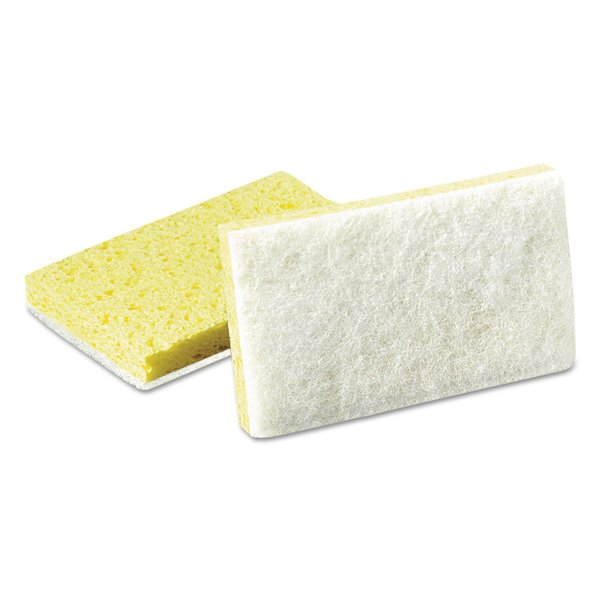 Scotch-Brite Professional Light-Duty Scrubbing Sponge, #63, 3 1/2 x 5 5/8, Yellow/White, PK20 63